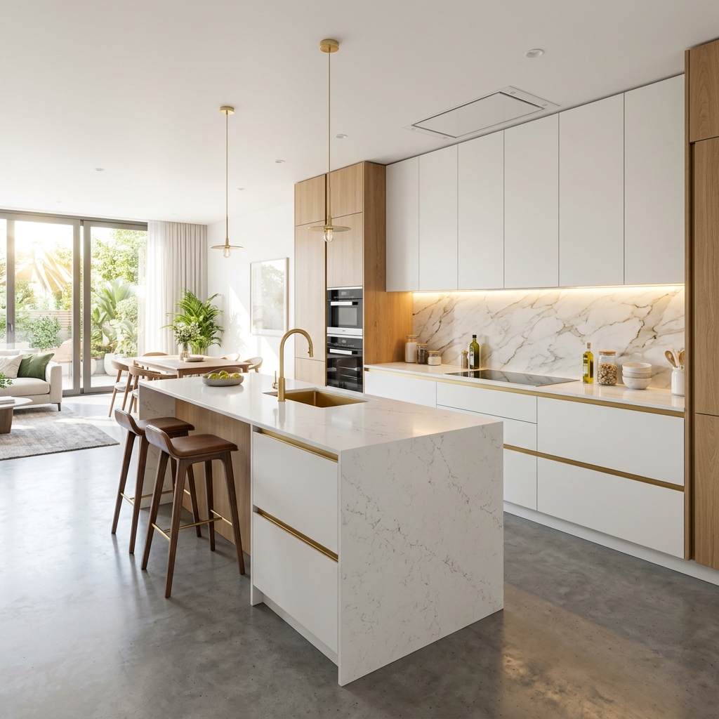 Raw structural kitchen shell before remodel