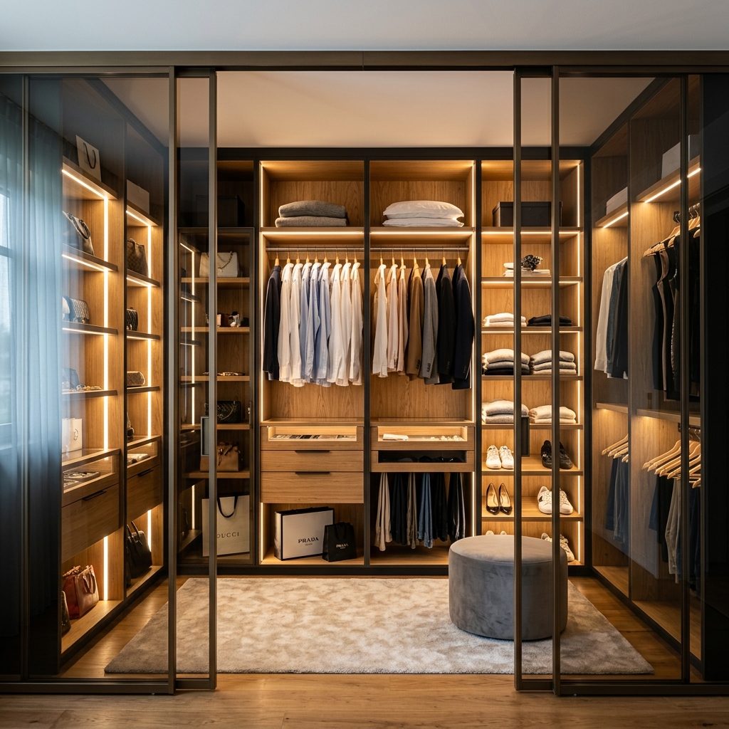 Bespoke wardrobe 3D model drawing blueprint