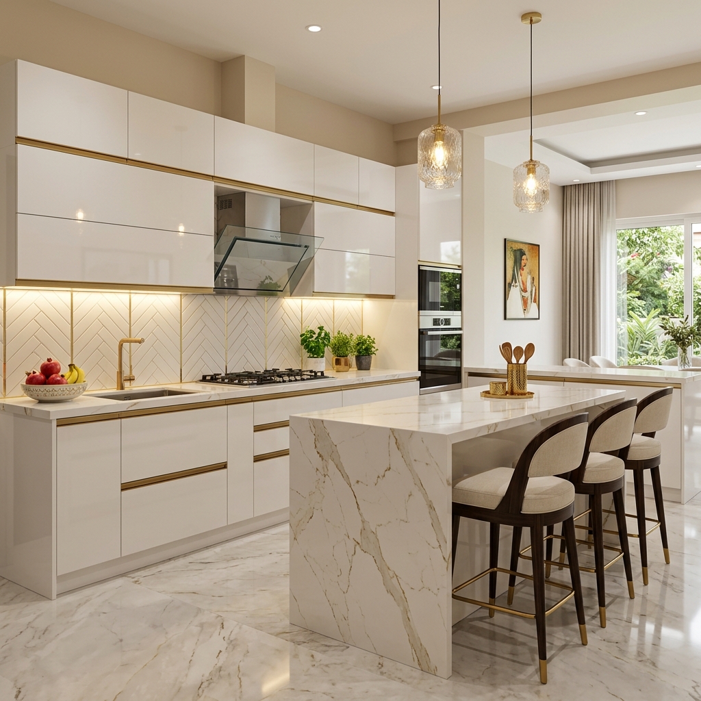 Luxurious modular kitchen after renovation