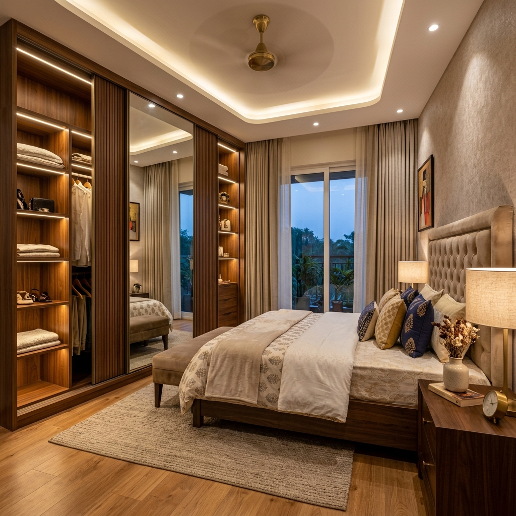 Luxurious sliding wardrobe finished product